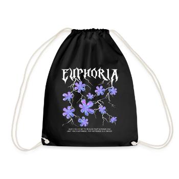 Euphoria Lightning Flowers - Drawstring Bag - black - Front