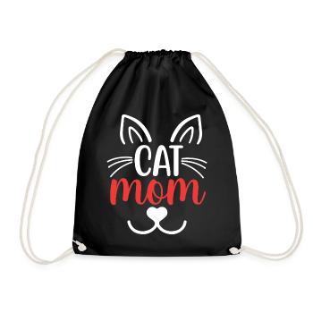 Katzen-Mama - Turnbeutel - Schwarz - Vorne