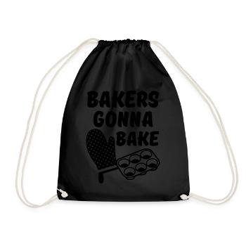 Bakers Gonna Bake - Drawstring Bag - black - Front