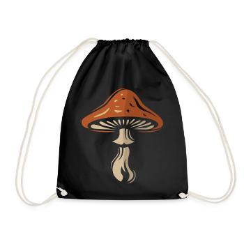 Toadstool Symbol - Nature and Mushrooms - Drawstring Bag - black - Front