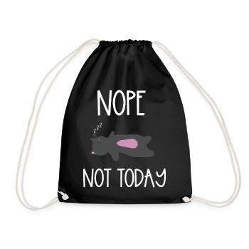 Nope Not Today Schlafkater Illustration - Turnbeutel - Schwarz - Vorne