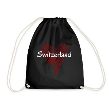 I love Switzerland, proud Swiss - Drawstring Bag - black - Front