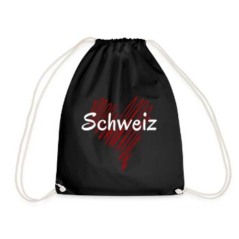 I love Switzerland, proud Swiss - Drawstring Bag - black - Front