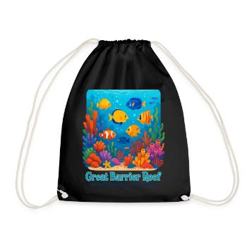 Great Barrier Reef - Turnbeutel - Schwarz - Vorne