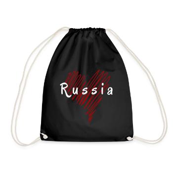 Ich liebe Russland, russischen Stolz - Turnbeutel - Schwarz - Vorne