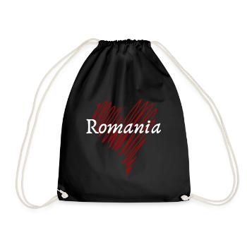I love Romania, Romanian pride - Drawstring Bag - black - Front
