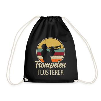 Trompeten Flüsterer Trompeter Blasmusik Trompete - Turnbeutel - Schwarz - Vorne