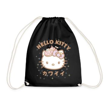 Hello Kitty Kawaii Styles With Stars - Drawstring Bag - black - Front
