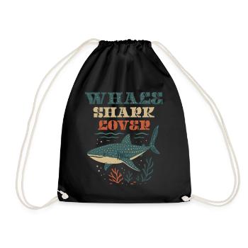 Whale Shark Lover - Drawstring Bag - black - Front