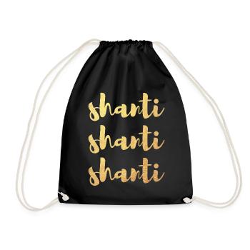 Gold Shanti Meditation Namaste Yoga Handschrift om - Turnbeutel - Schwarz - Vorne