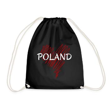I love Poland, my heart is in Poland - Drawstring Bag - black - Front