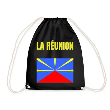 T-shirt drapeau La Réunion volcan - Sac de sport léger - noir - Devant