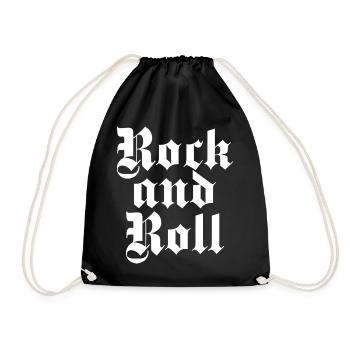 Rock and Roll Gothic Print - Drawstring Bag - black - Front