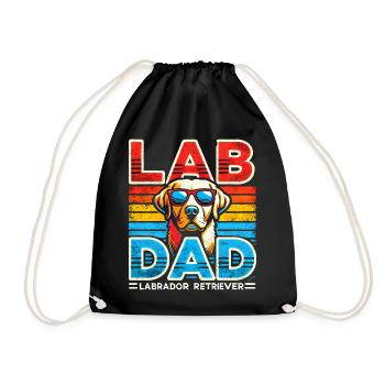Labrador Dad Retro Sunglasses - Drawstring Bag - black - Front