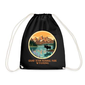 Chemise du parc national de Grand Teton, Wyoming, États-Unis - Sac de sport léger - noir - Devant