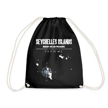Carte des Seychelles Boussole Vintage Design - Sac de sport léger - noir - Devant