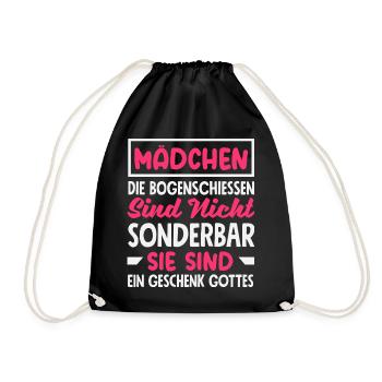 Bogenschießen Bogenschütze Geschenk - Turnbeutel - Schwarz - Vorne
