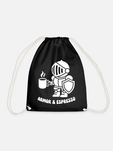 Ritter Rüstung Espresso Motiv - Turnbeutel - Schwarz