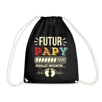 Futur Papy 2026 Style Vintage - Sac de sport léger - noir - Devant