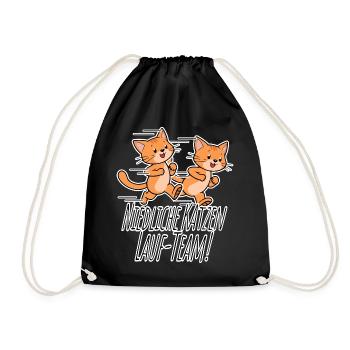 Cute Cats Running Team! - Drawstring Bag - black - Front
