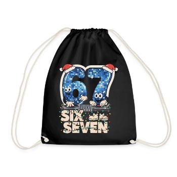 67 Six Seven 6-7 Père Noël mème italien DJ - Sac de sport léger - noir - Devant