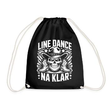 Line Dance Skull Cowboy - Drawstring Bag - black - Front