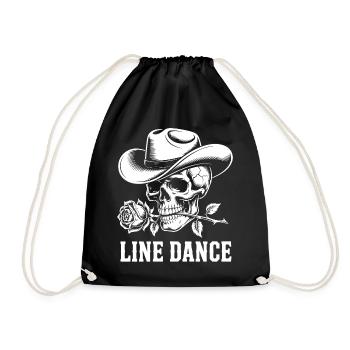 Skull Cowboy Line Dance - Drawstring Bag - black - Front