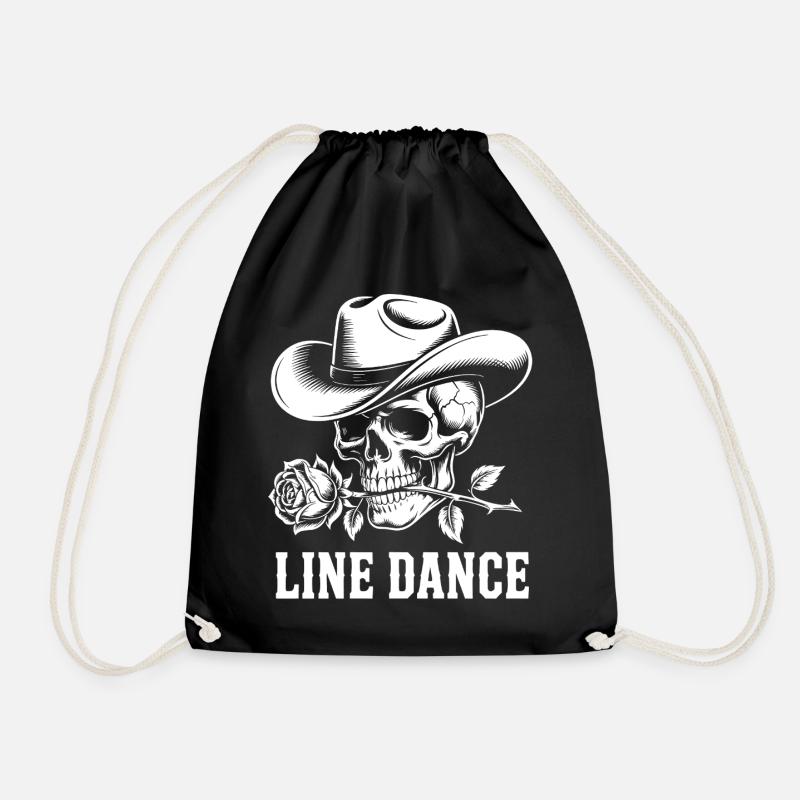 Skull Cowboy Line Dance - Turnbeutel - Schwarz