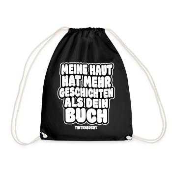 Meine Haut Hat Mehr Geschichten - Turnbeutel - Schwarz - Vorne