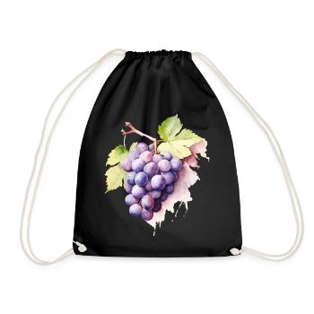 Grappe d’aquarelle de raisins - Sac de sport léger - noir - Devant