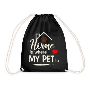 Chez moi, c’est là où se trouve mon animal de compagnie - Sac de sport léger - noir - Devant