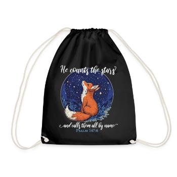 Fox Christian - Drawstring Bag - black - Front