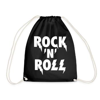 Rock'N'Roll Lightning Emblem - Drawstring Bag - black - Front