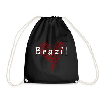 I love Brazil, heart Brazil - Drawstring Bag - black - Front