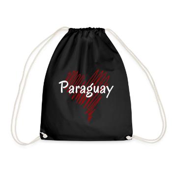 I love Paraguay, heart Paraguay - Drawstring Bag - black - Front