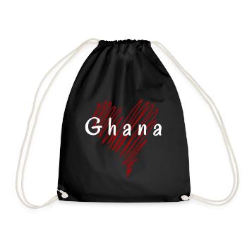 J’aime le Ghana, le cœur du Ghana - Sac de sport léger - noir - Devant