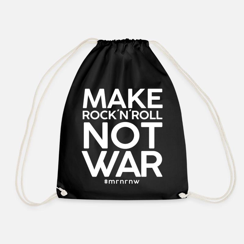 MAKE ROCK ́N ́ROLL NOT WAR Classic 2014 Version - Drawstring Bag - black