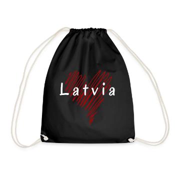 J’aime la Lettonie, c’est le cœur de la Lettonie - Sac de sport léger - noir - Devant