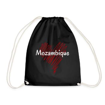 Ich liebe Mosambik, Herz Mosambik - Turnbeutel - Schwarz - Vorne