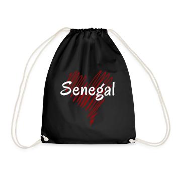 J’aime le Sénégal, le cœur du Sénégal - Sac de sport léger - noir - Devant