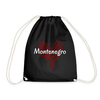 I love Montenegro, heart Montenegro - Drawstring Bag - black - Front