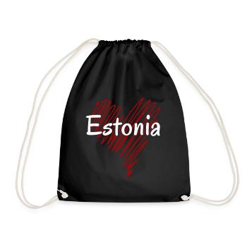 J’aime l’Estonie, c’est l’Estonie au cœur - Sac de sport léger - noir - Devant