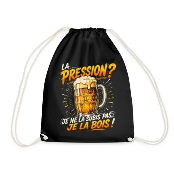 La pression je ne la subis pas je la bois - bière - Sac de sport léger - noir - Devant