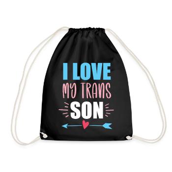 LGBT Pride Month - I Love My Trans Daughter - Drawstring Bag - black - Front