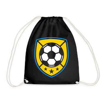Emblème du ballon de football jaune - Sac de sport léger - noir - Devant