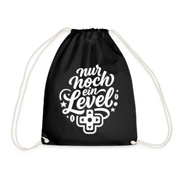 Nur noch ein Level Gamer Spruch - Turnbeutel - Schwarz - Vorne