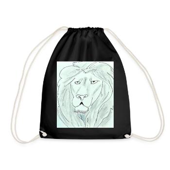 Dessin de tête de lion pur - Sac de sport léger - noir - Devant