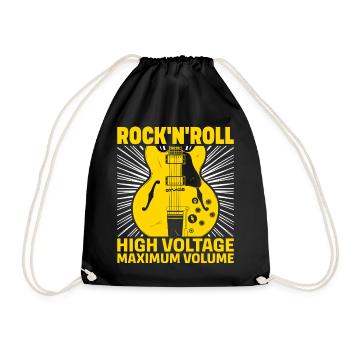 Rock'N'Roll High Voltage Guitar - Drawstring Bag - black - Front