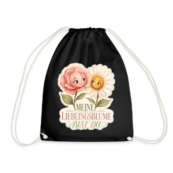 My favorite flower is you - Drawstring Bag - black - Front