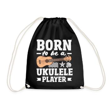 Lustiges Ukulele Designs Und Sprüche - Turnbeutel - Schwarz - Vorne